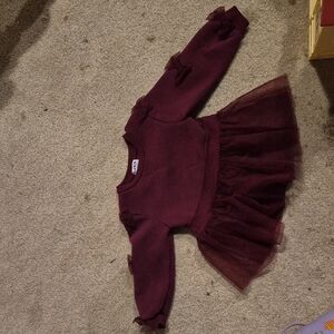 Blueberi Boulevard Burgundy Sweatshirt Dress